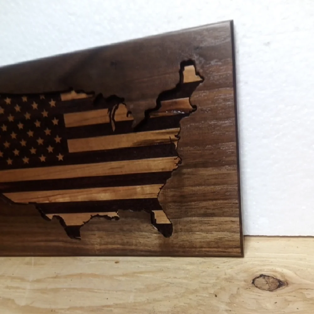Wooden USA Flag Plaque - Picture 4 of 6